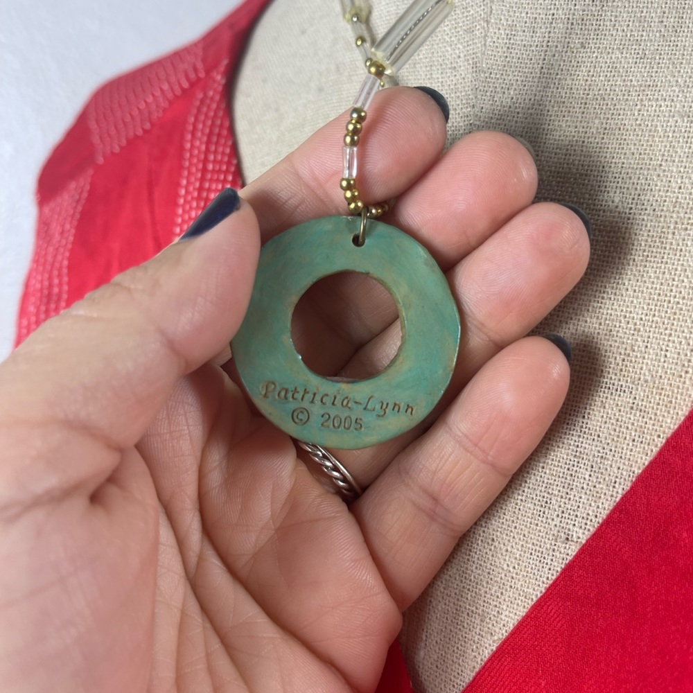 Patricia Lynn 2008 Artisan Crafted Necklace with Pendant 16" Signed Branded - Picture 6 of 6